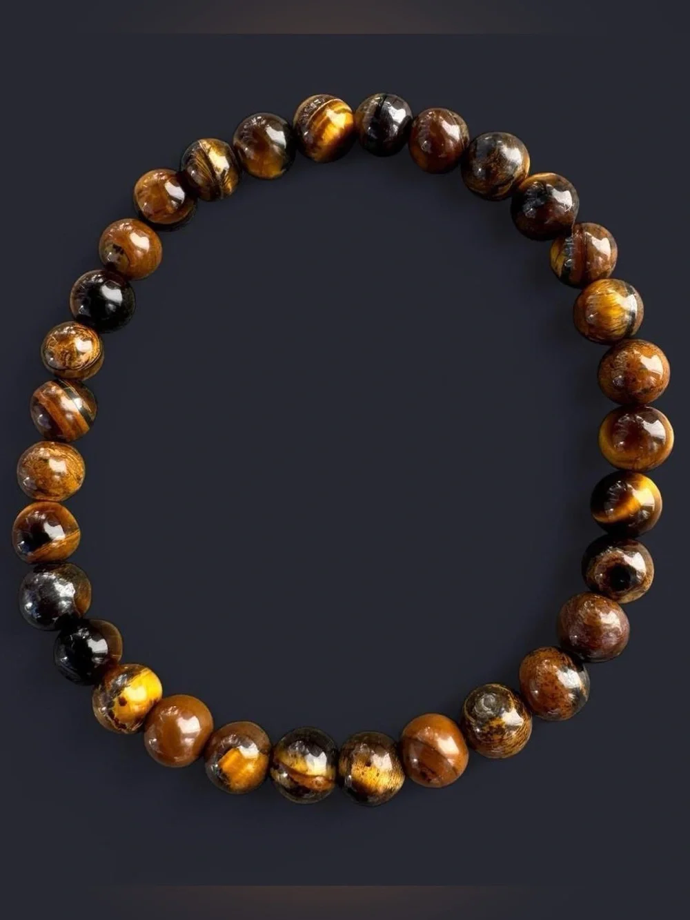 Tiger’s Eye Gemstone Bead Bracelet 6mm